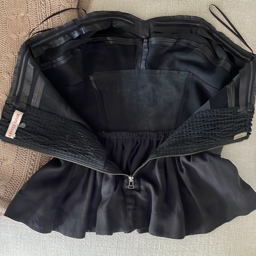 Rebecca Taylor Lamb Leather Top SZ 6 - Picture 5 of 6